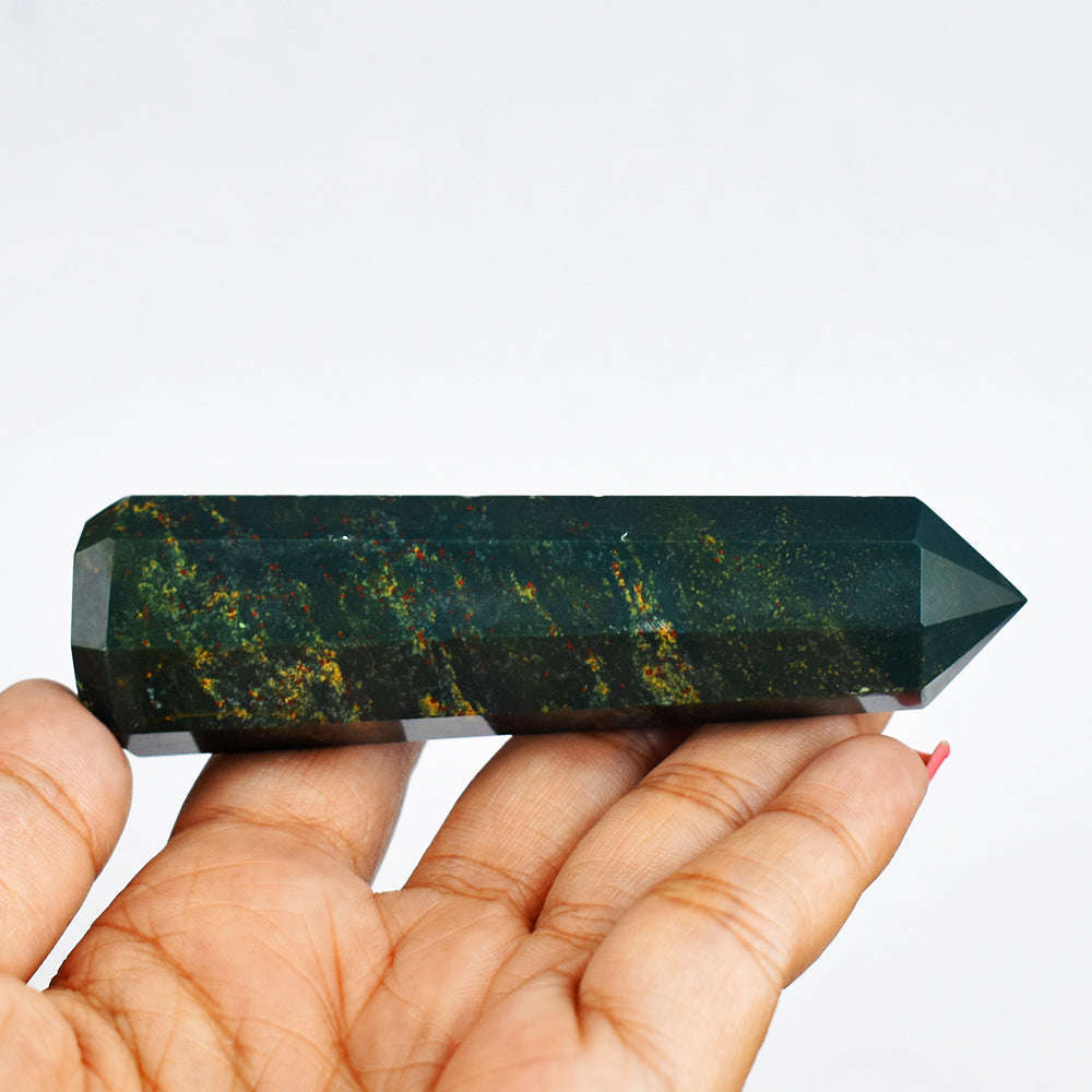 gemsmore:Amazing  377.00 Carats  Genuine  Hand  Carved  Bloodstone  Healing  Point