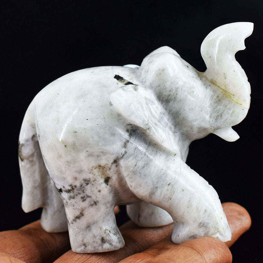 gemsmore:Amazing  946.00  Cts Moonstone  Hand Carved Genuine Crystal Gemstone Carving Elephant