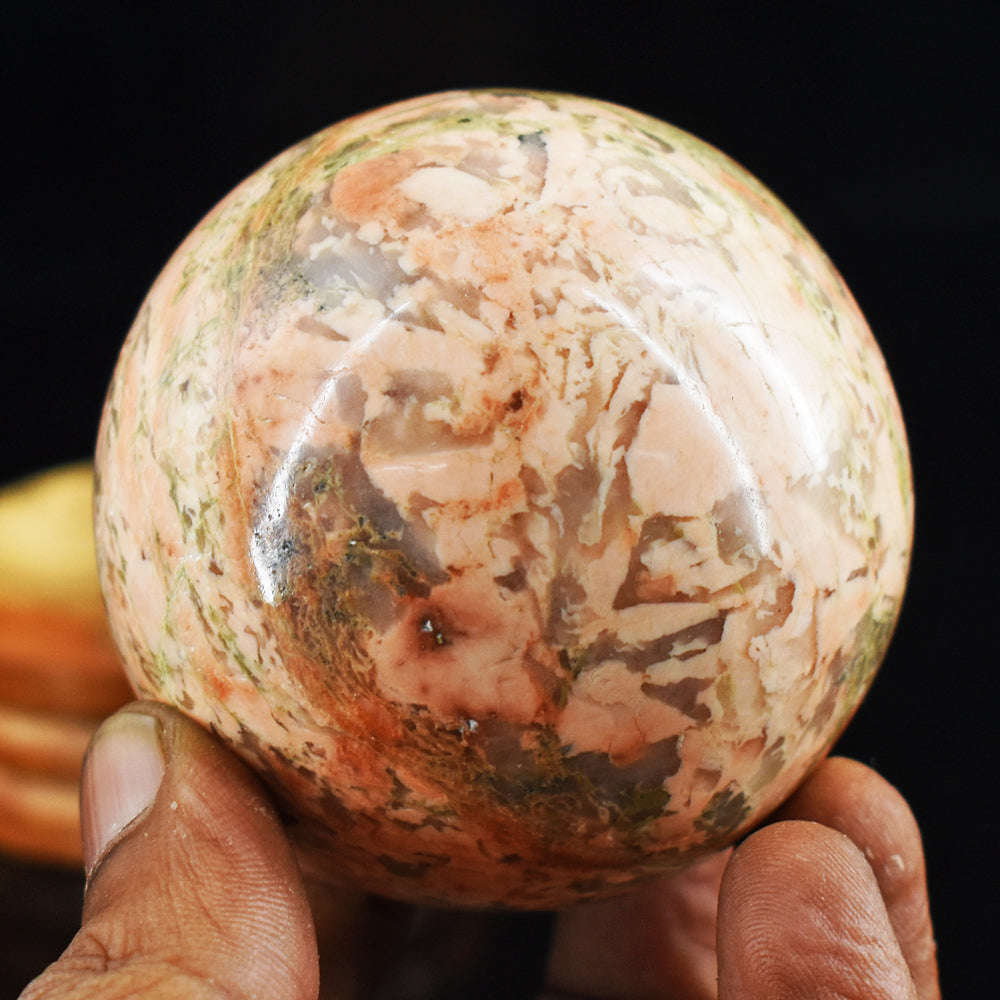 gemsmore:Amazing  Indian Opal  Hand Carved  Crystal  Healing Sphere