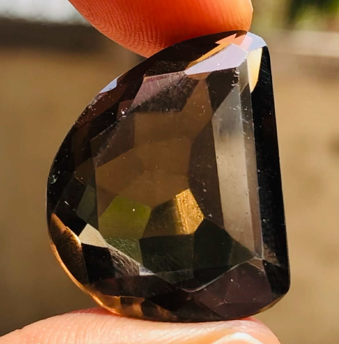 Stunning 25.00 Cts Genuine Smoky Quartz Faceted Loose Gemstone