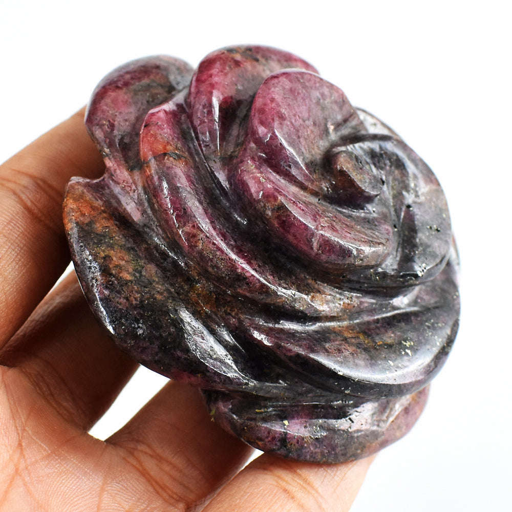 gemsmore:Craftsmen  947.00 Carats  Rhodonite  Hand Carved  Rose  Flower Gemstone