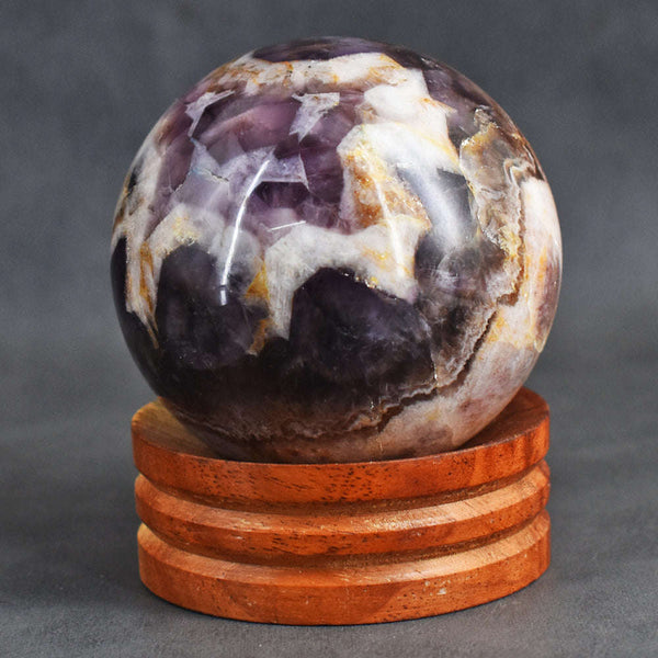 gemsmore:Exclusive  1340.00 Carats  Chevron Amethyst  Hand Carved Crystal Healing Sphere