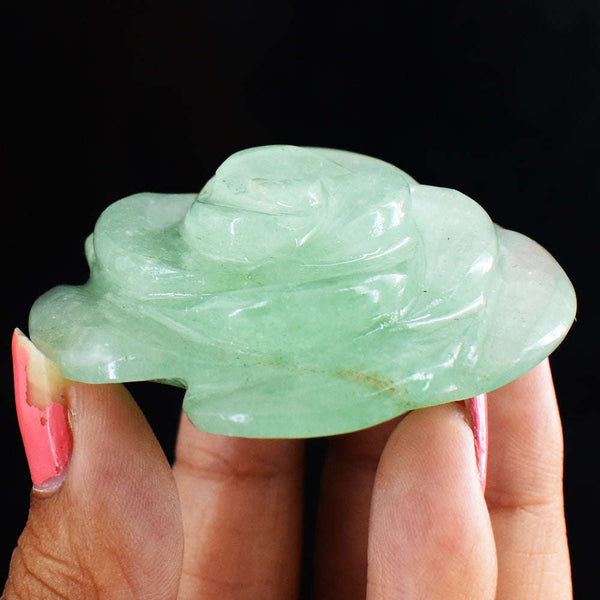 gemsmore:Exclusive  Aventurine  Hand  Carved  231.00 Carats    Rose Flower Carving Gemstone