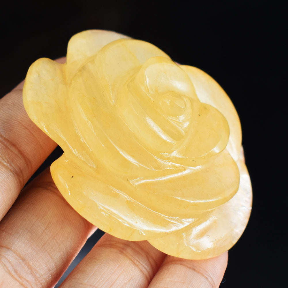 gemsmore:Exclusive   Aventurine  Hand  Carved   343.00 Cts   Rose  Flower  Gemstone  Carving