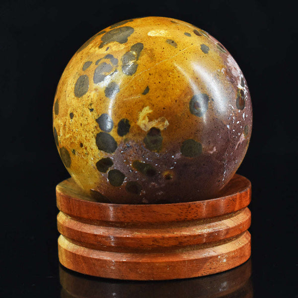 gemsmore:Exclusive  Ocean Jasper  Genuine 1182.00  Carats  Hand Carved  Healing  Sphere