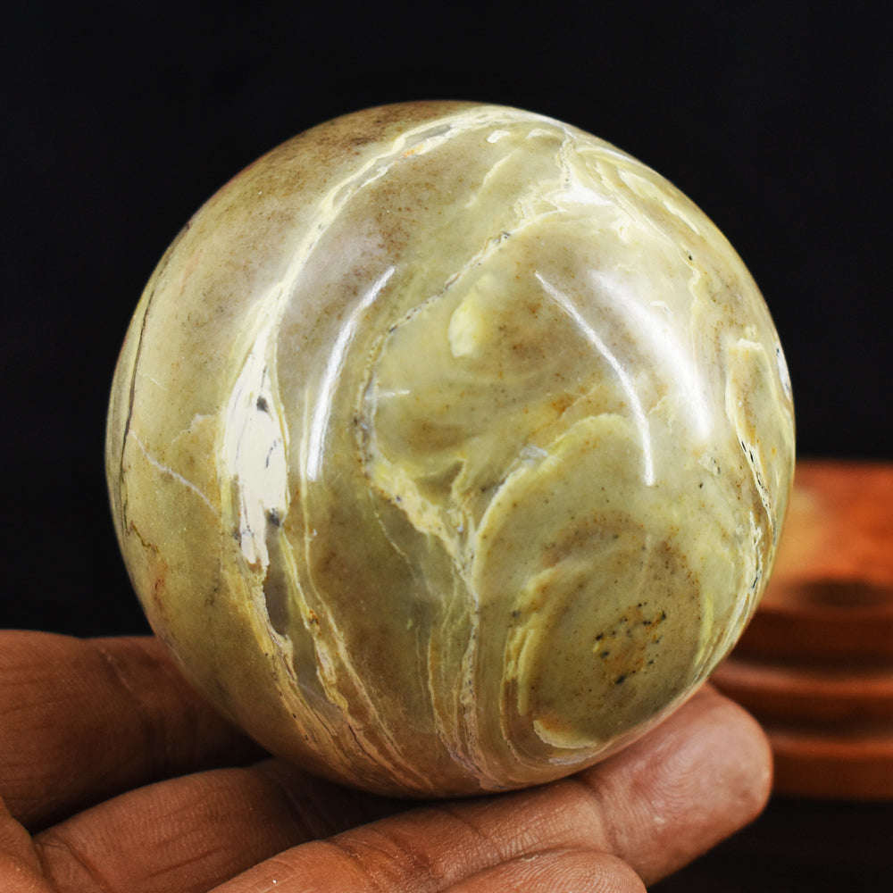 gemsmore:Genuine 1301.00 Cts  Dessert Agate Hand  Carved Healing Sphere