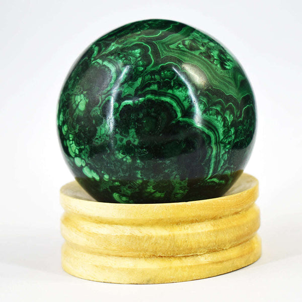 gemsmore:Genuine 2850.00 Cts Awesome Malachite Hand Carved Crystal Healing Sphere Gemstone
