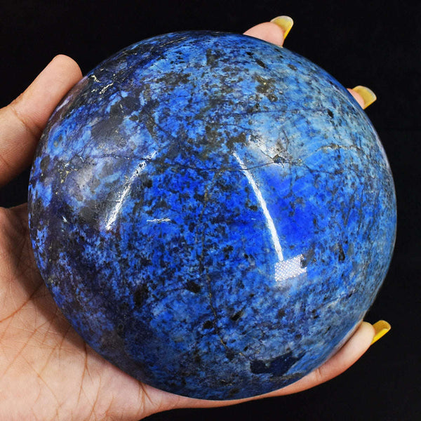 gemsmore:Genuine 4765.00 Cts Blue Lapis Lazuli Hand Carved Crystal Healing Cabochon- Huge Size