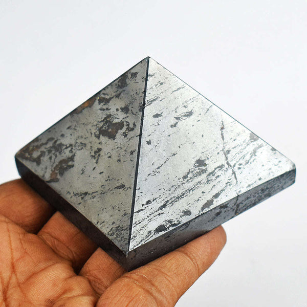 gemsmore:Natural  1320.00  Cts  Hematite  Hand  Carved  Healing  Pyramid Gemstone