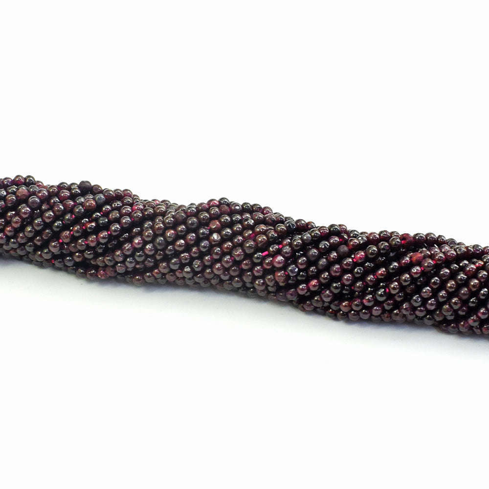 gemsmore:1 pc 03mm Red Garnet  Drilled Beads Strand 13 inches