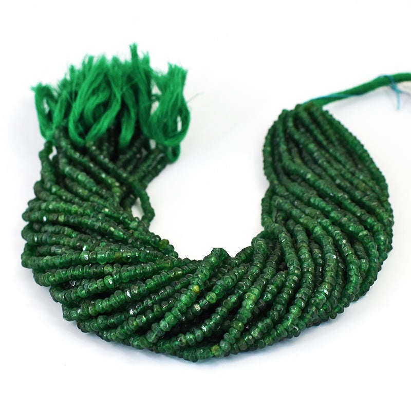 gemsmore:1 pc 04-05mm Faceted Jade Drilled Beads Strand 13 inches