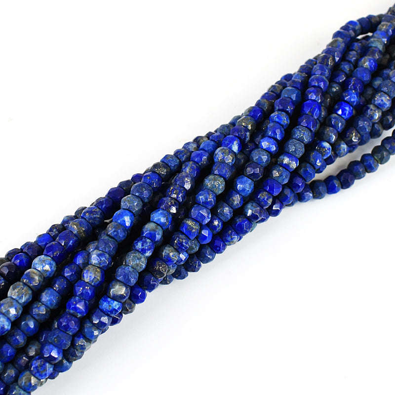 gemsmore:1 pc 06-07mm Faceted Lapis Lazuli Drilled Beads Strand 12 inches