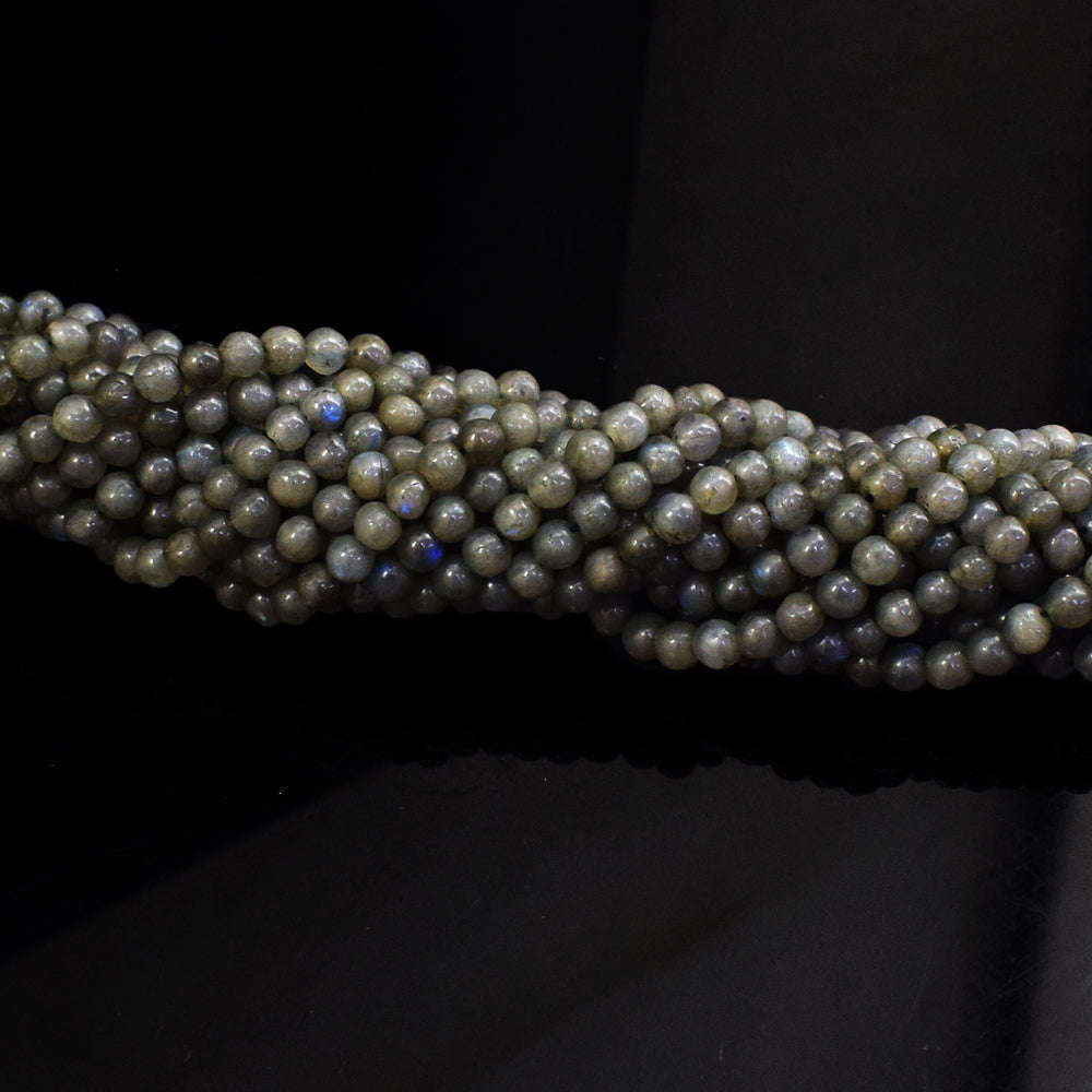 gemsmore:1 pc 06mm Labradorite Drilled Beads Strand 13 inches