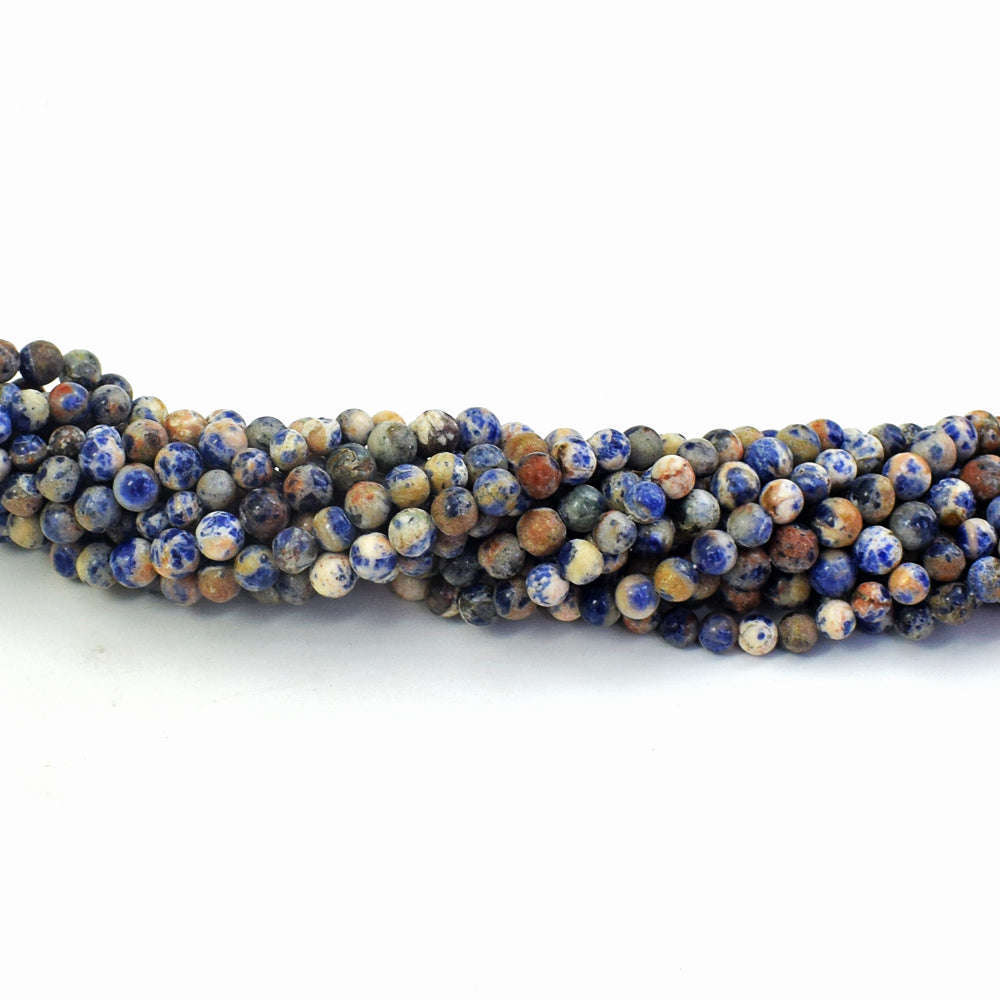 gemsmore:1 pc 07mm Sodalite Drilled Beads Strand 13 inches