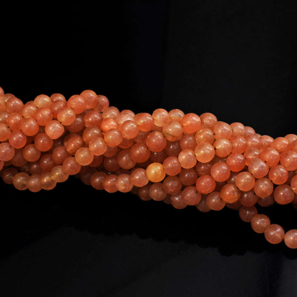 gemsmore:1 pc 08mm Aventurine  Drilled Beads Strand 12 inches