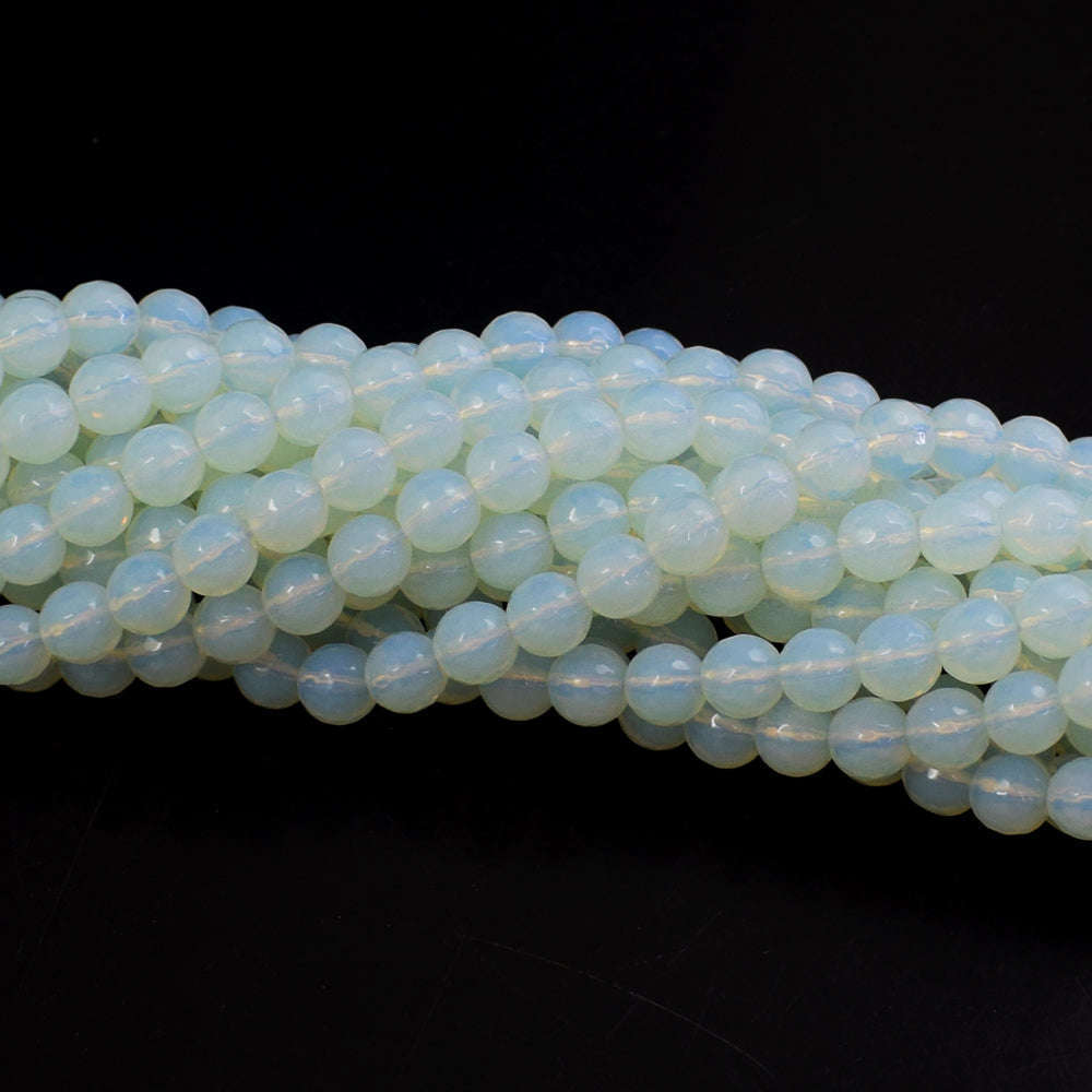 gemsmore:1 pc 08mm Opalite  Drilled Beads Strand 15  Inches