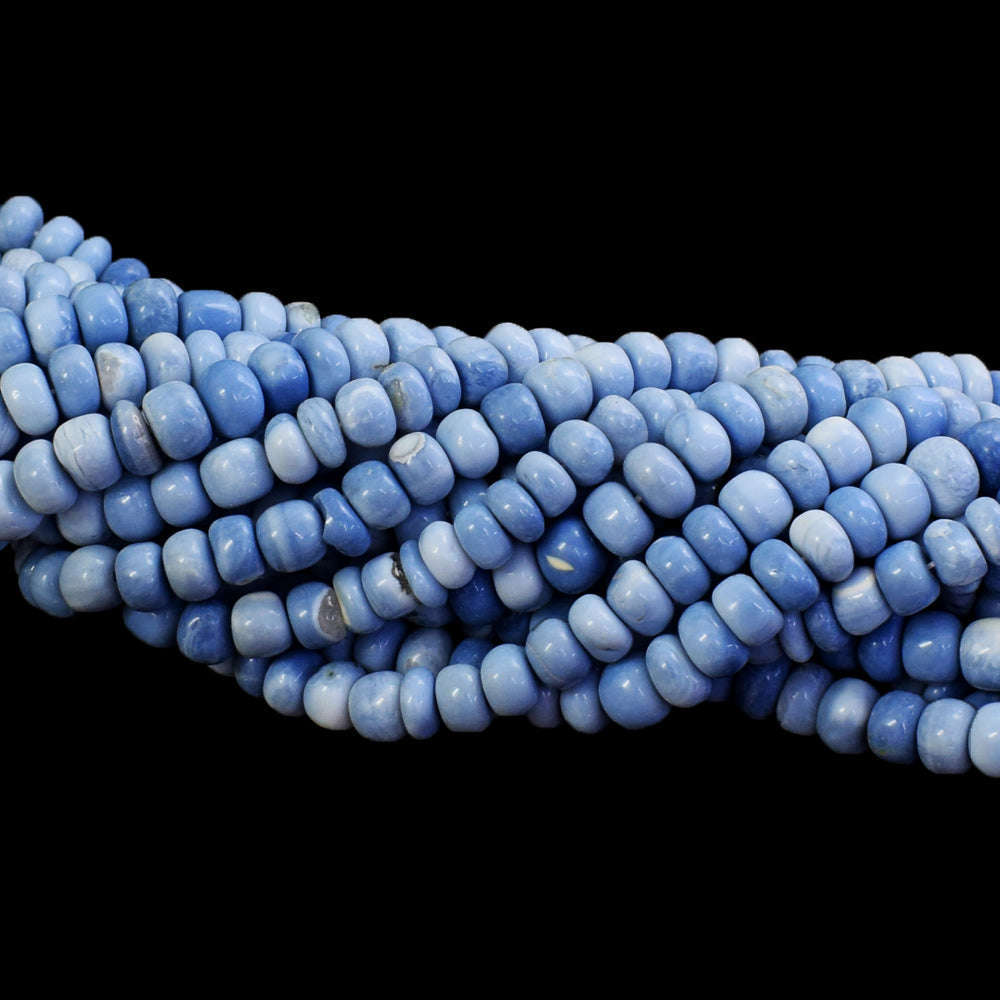 gemsmore:1 pc 09-10mm Blue Lace Agate Drilled Beads Strand 13  inches