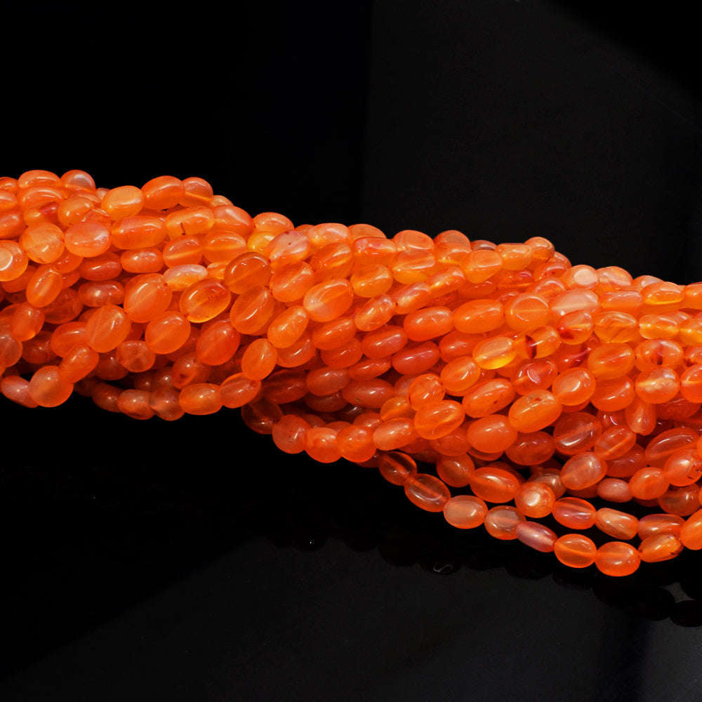 gemsmore:1 pc 09-11mm Carnelian  Drilled Beads Strand 13 inches