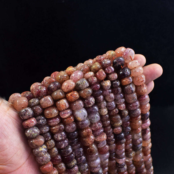 gemsmore:1 pc 10-11mm Rutile Quartz Drilled Beads Strand 13 inches