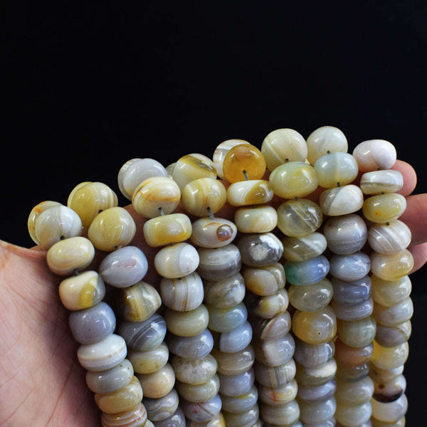 gemsmore:1 pc 11-12mm Agate Drilled Beads Strand 11  inches
