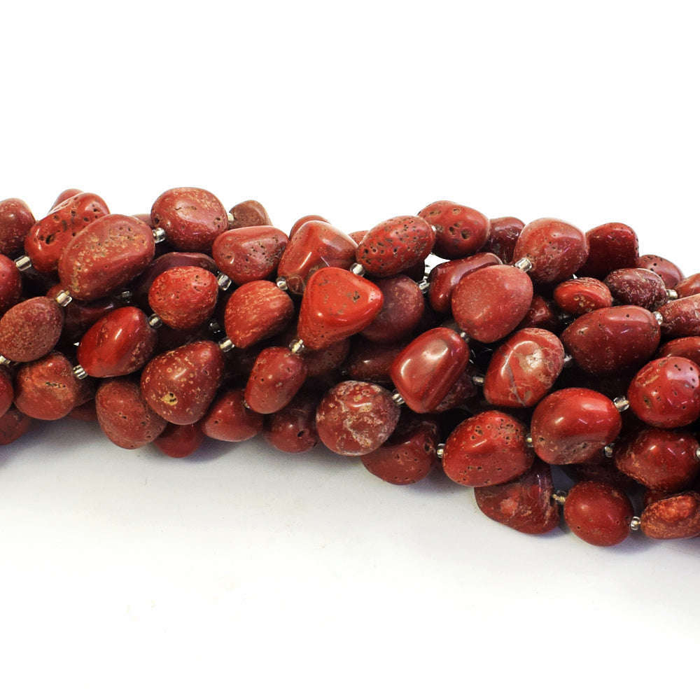 gemsmore:1 pc 14-17mm Red Jasper Drilled Beads Strand 14  Inches