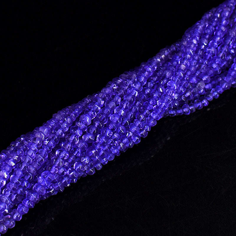 gemsmore:1 pc 3-4mm Faceted Amethyst Drilled Beads Strand 13 inches