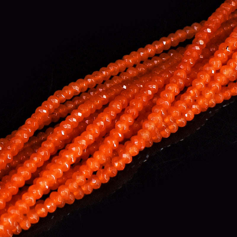 gemsmore:1 pc 3-4mm Faceted Onyx Drilled Beads Strand 13 inches