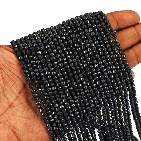 gemsmore:1 pc 3-4mm Faceted Spinel Drilled Beads Strand 13 inches