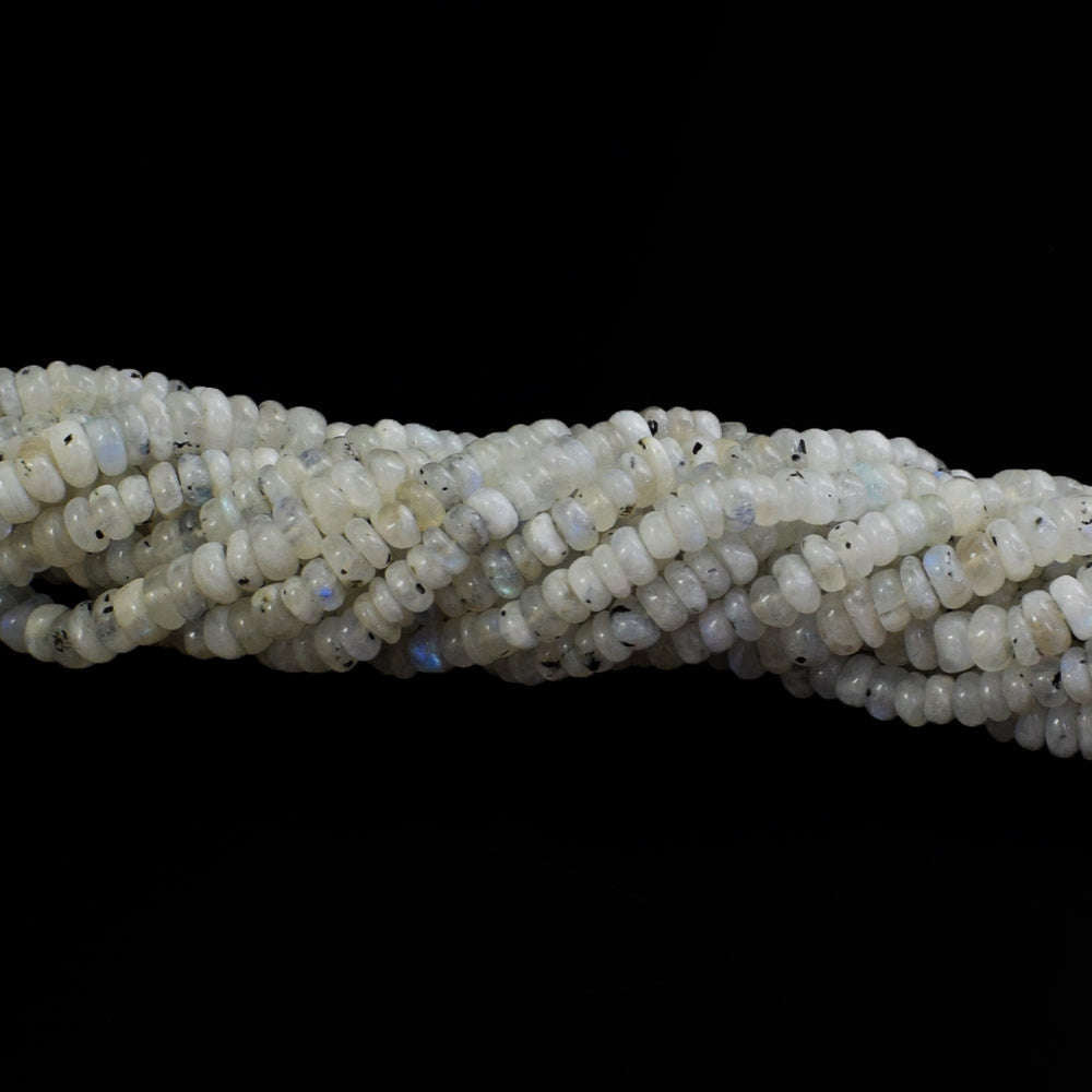 gemsmore:1 pc 7-8mm Moonstone Drilled Beads Strand 12 Inches