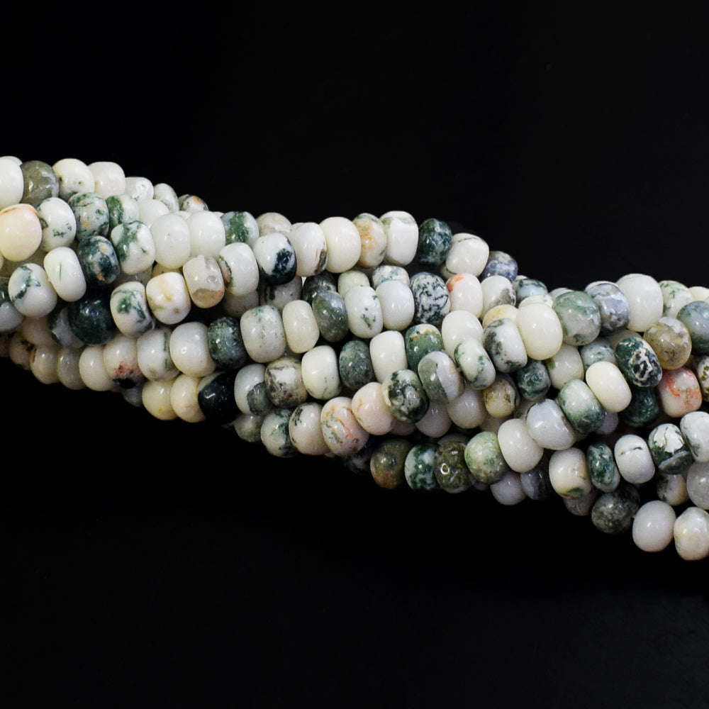 gemsmore:1 pc 8-9mm Tree Agate Drilled Beads Strand 13  inches
