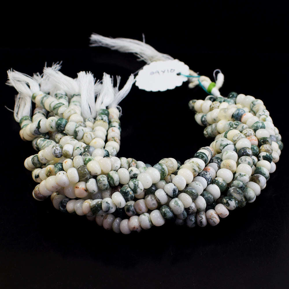 gemsmore:1 pc 8-9mm Tree Agate Drilled Beads Strand 13  inches