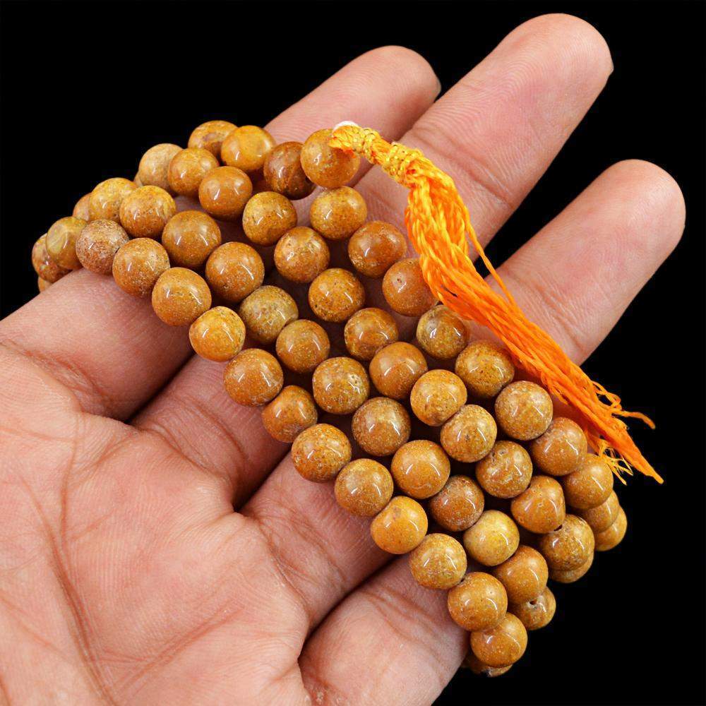 gemsmore:108 Prayer Mala Jasper Necklace Natural Round Shape Beads