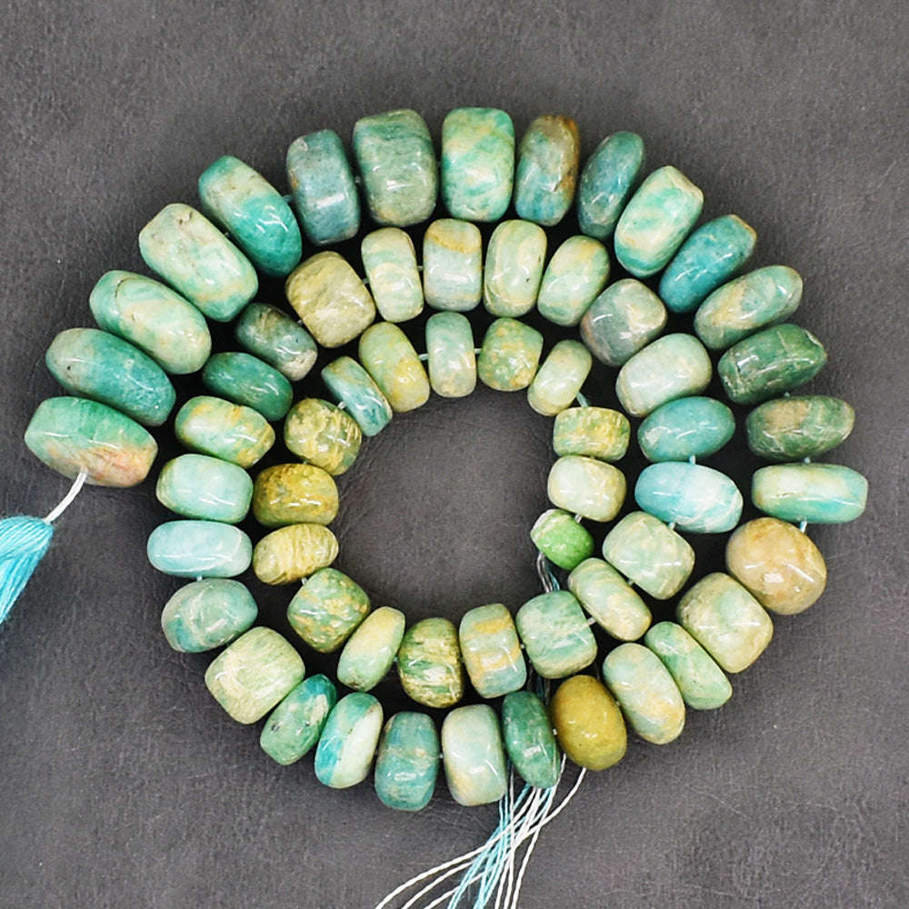 gemsmore:14 Inches Natural 256 Carats Genuine Amazonite Beads Strand