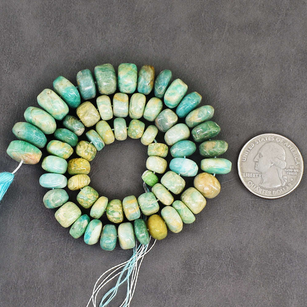 gemsmore:14 Inches Natural 256 Carats Genuine Amazonite Beads Strand