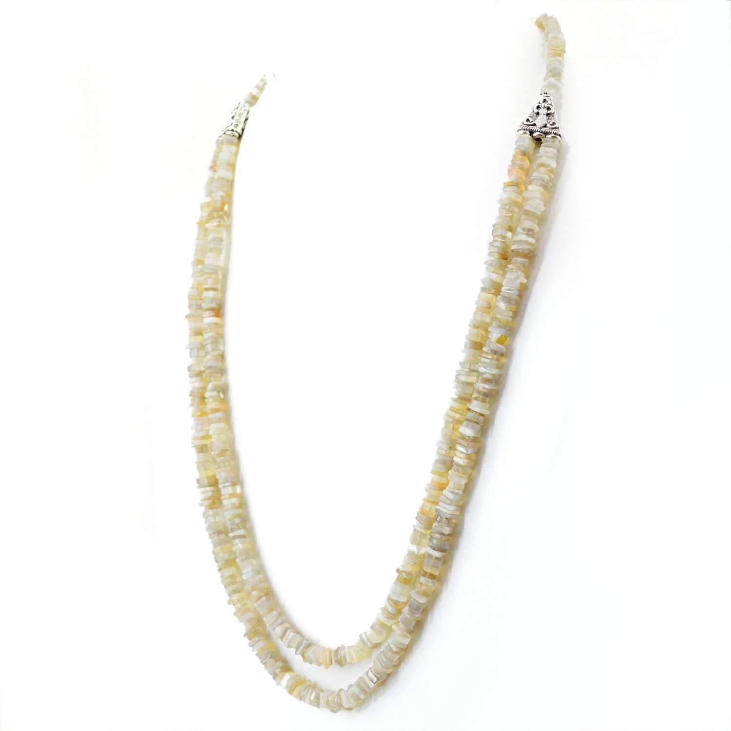 gemsmore:2 Strand Agate Necklace Natural Untreated Beads