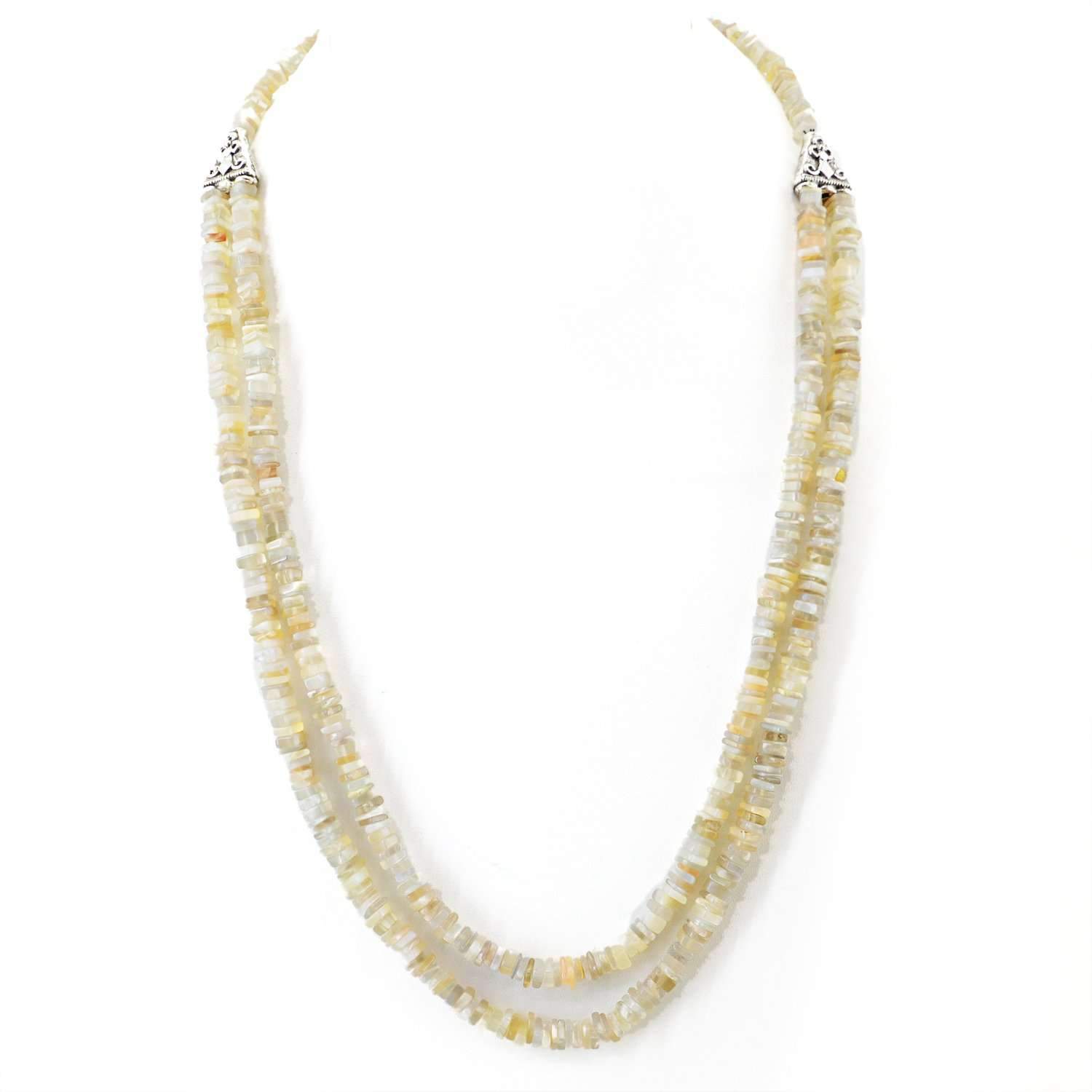 gemsmore:2 Strand Agate Necklace Natural Untreated Beads