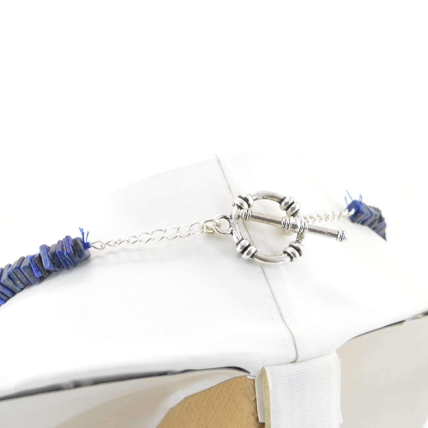 gemsmore:2 Strand Blue Lapis Lazuli Necklace Natural Unheated Beads - Free Shipping