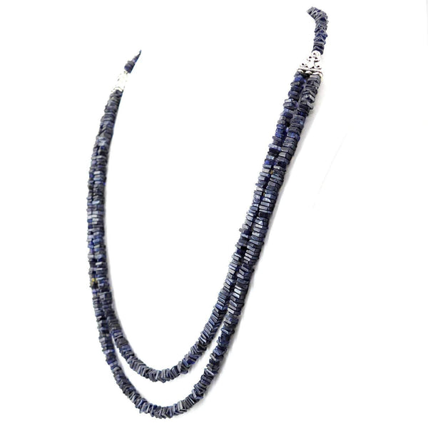gemsmore:2 Strand Blue Tanzanite Necklace Natural Unheated Beads - Amazing