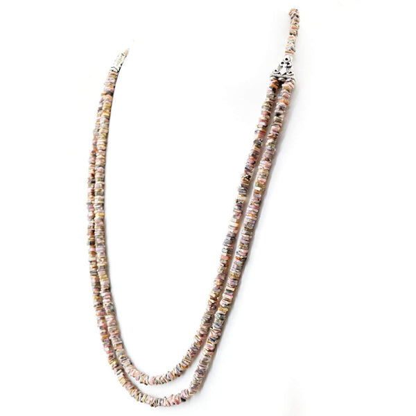 gemsmore:2 Strand Pink Australian Opal Necklace Natural Untreated Beads - Amazing