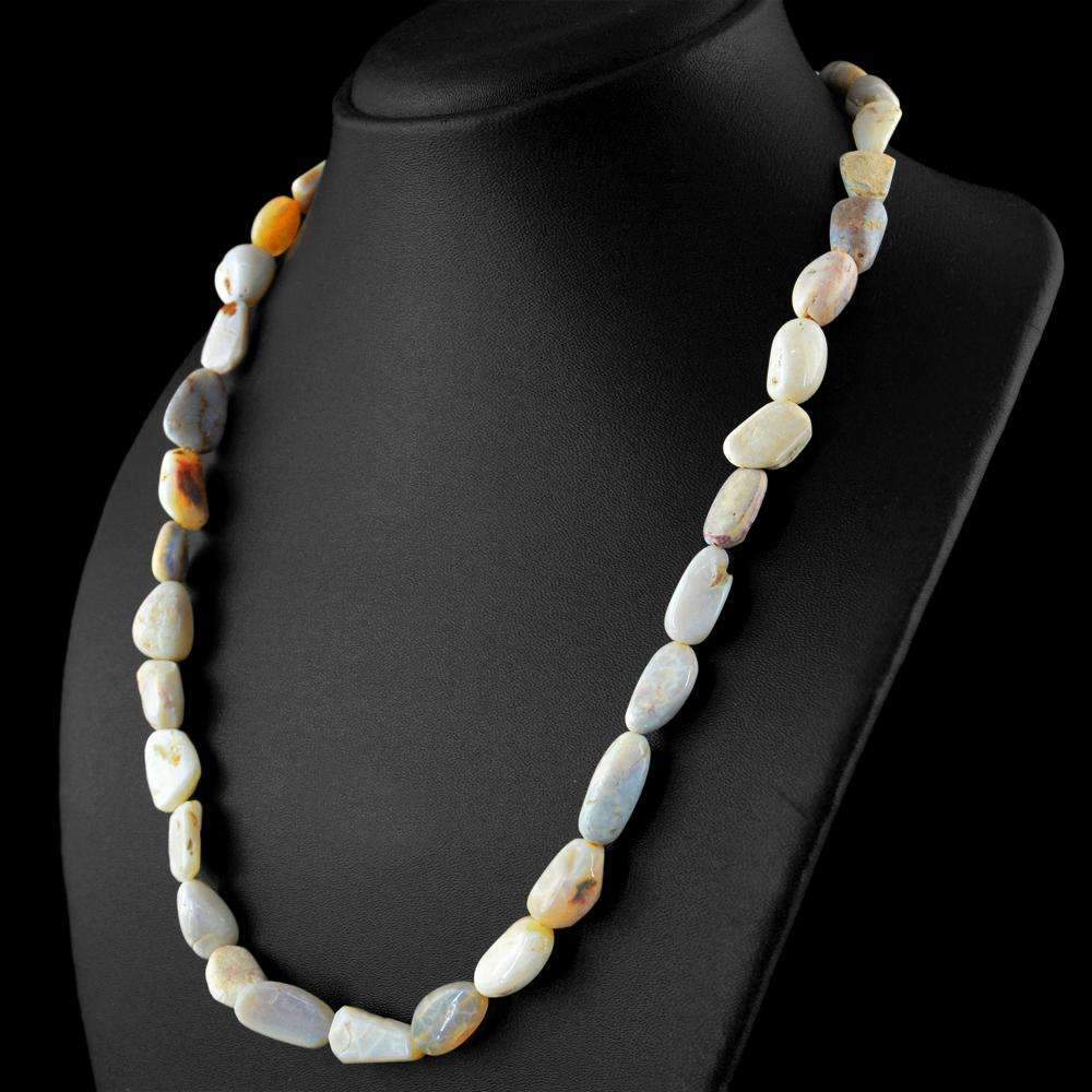 gemsmore:20 Inches Long Australian Opal Necklace - Natural Untreated Beads