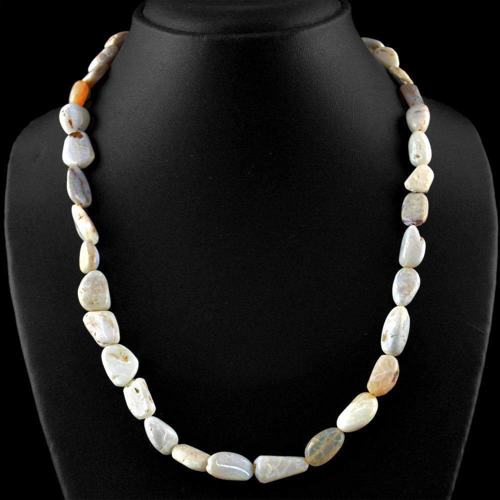 gemsmore:20 Inches Long Australian Opal Necklace - Natural Untreated Beads