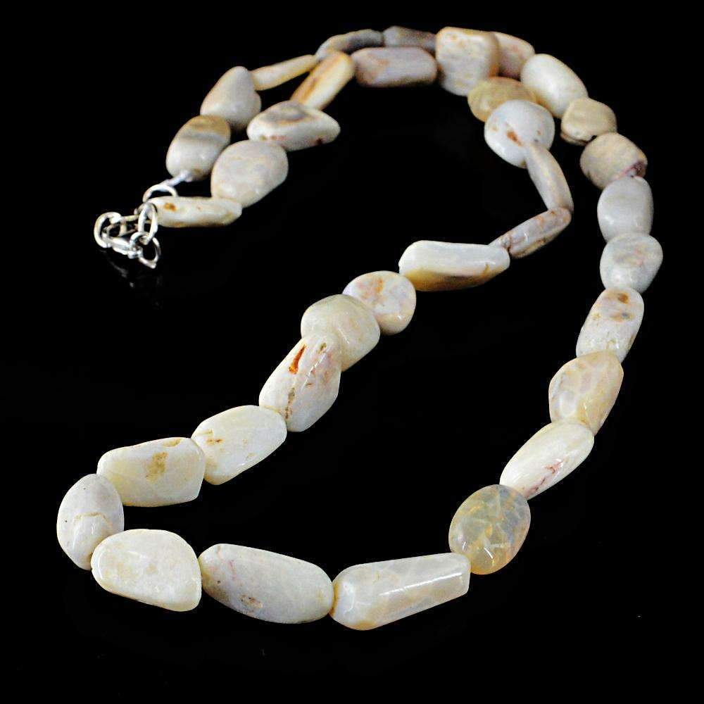 gemsmore:20 Inches Long Australian Opal Necklace - Natural Untreated Beads