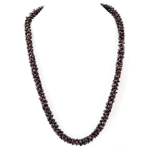 gemsmore:20 Inches Long Red Garnet Necklace Natural Unheated  Beads