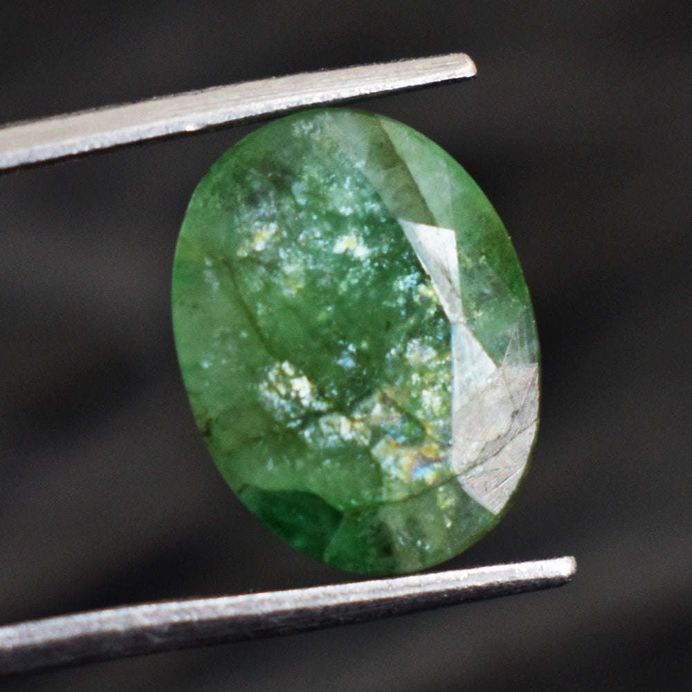 gemsmore:3 Cts Genuine  Untreated Emerald Faceted Gemstone