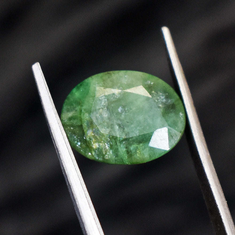 gemsmore:3 Cts Genuine  Untreated Emerald Faceted Gemstone