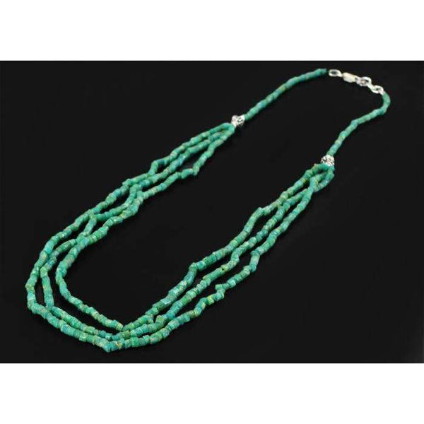 gemsmore:3 Strand Amazonite Necklace Natural Untreated Round Beads