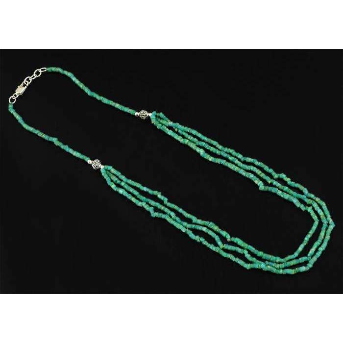 gemsmore:3 Strand Amazonite Necklace Natural Untreated Round Beads