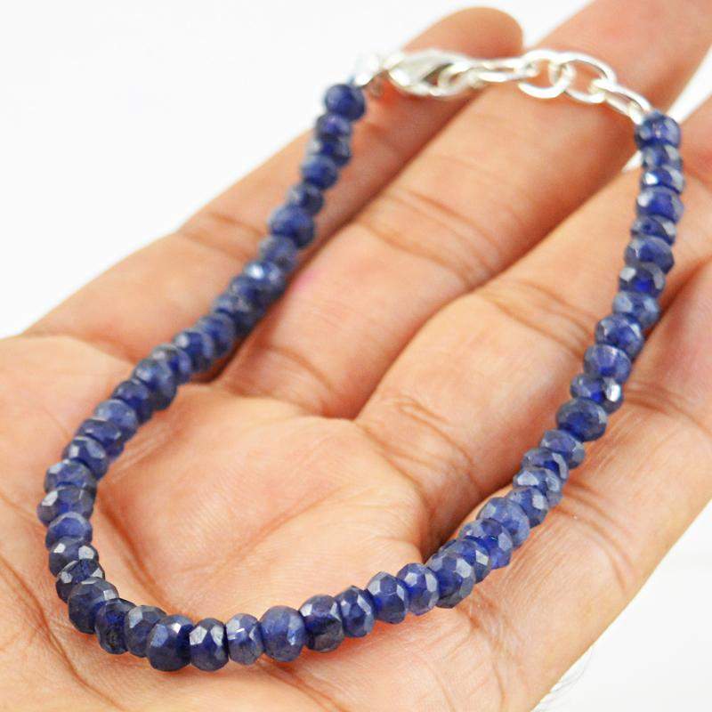 gemsmore:35.00 Cts Blue Tanzanite Bracelet Faceted - Natural Round Shape