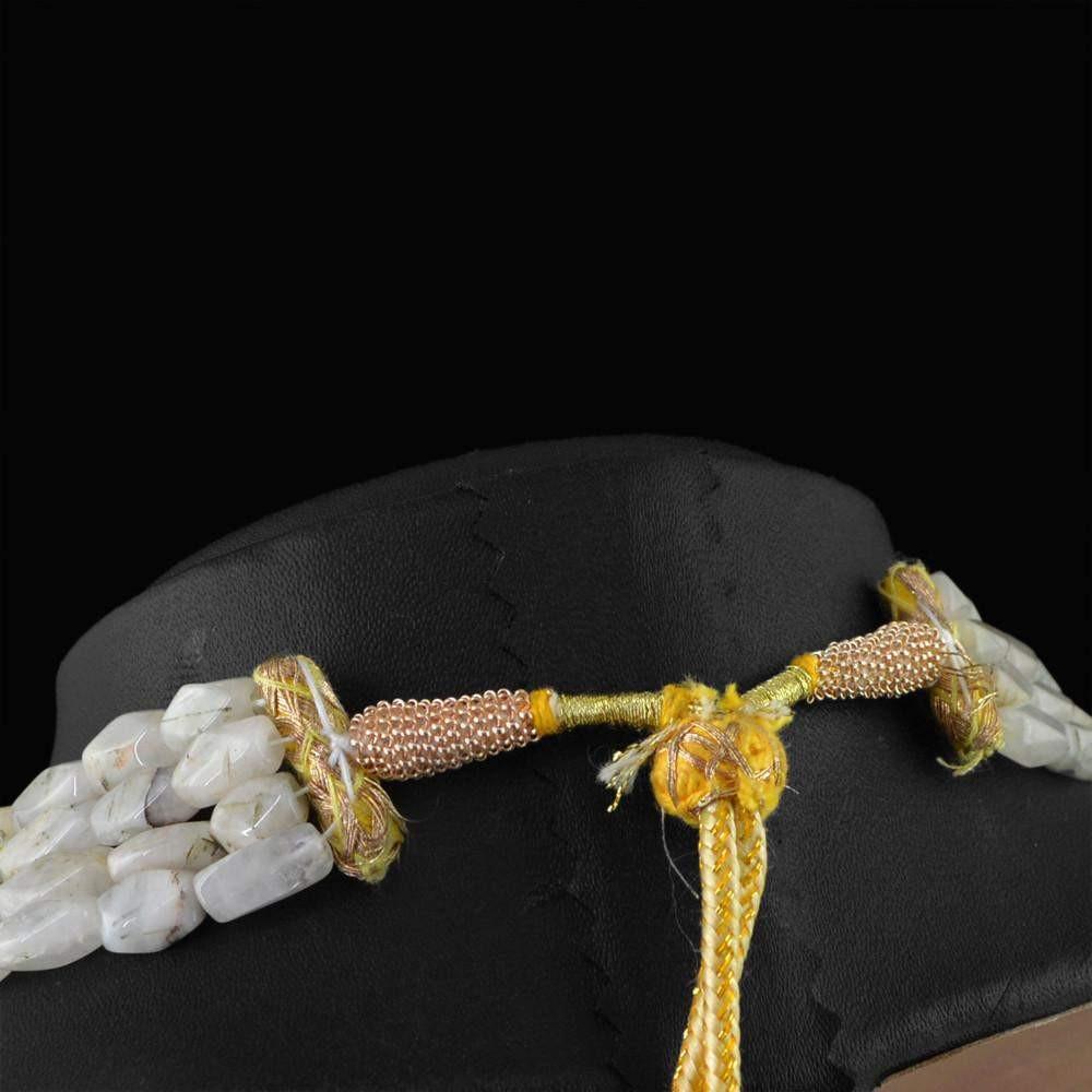 gemsmore:4 Strand Rutile Quartz Necklace Natural Faceted Beads