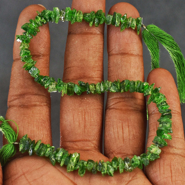 gemsmore:44 Carats Genuine Amazing Peridot Beads Strand Of 08"